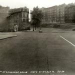 This photograph from the New York City Municiapal Archives, shows Edward M. Morgan Place looking north to the intersection of 158th Street and Riverside Drive. Reportedly, cars continually knocked over the stoplight in the center of the intersection. This photograph from the New York City Municiapal Archives, shows Edward M. Morgan Place looking north to the intersection of 158th Street and Riverside Drive. Reportedly, cars continually knocked over the stoplight in the center of the intersection.